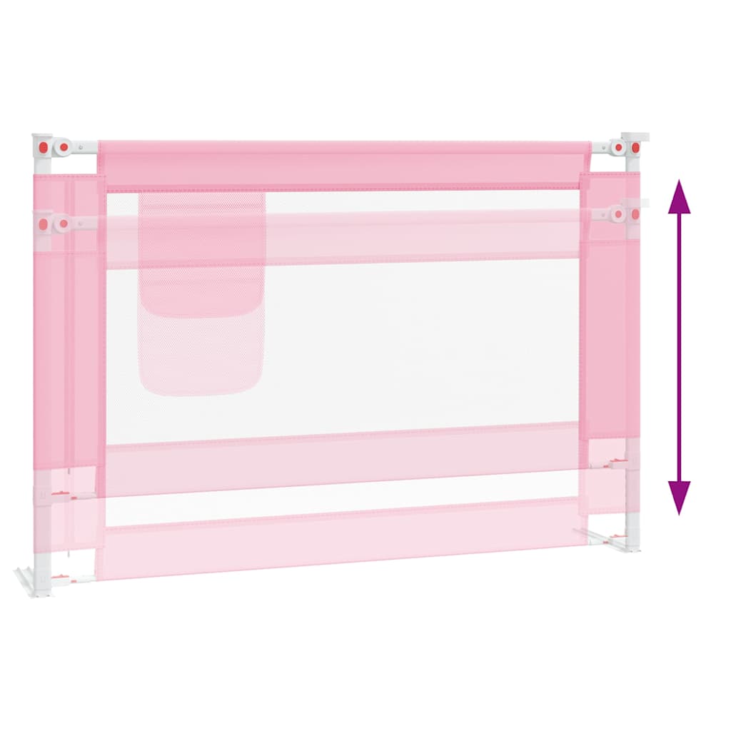 vidaXL Sängskena för barn rosa 100x25 cm tyg