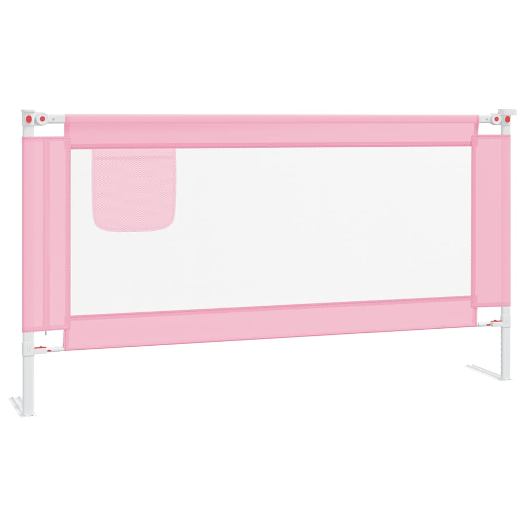 vidaXL Sängskena för barn rosa 160x25 cm tyg