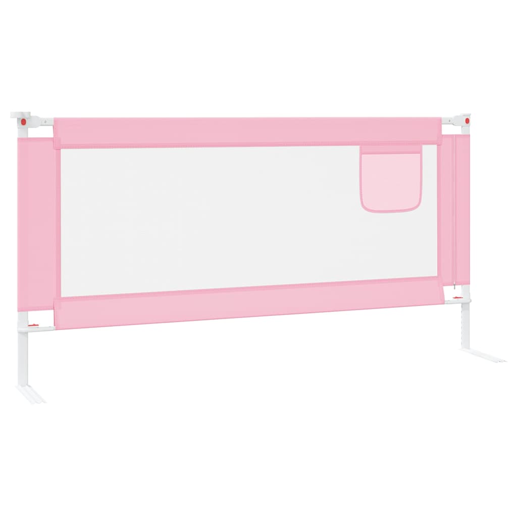 vidaXL Sängskena för barn rosa 180x25 cm tyg