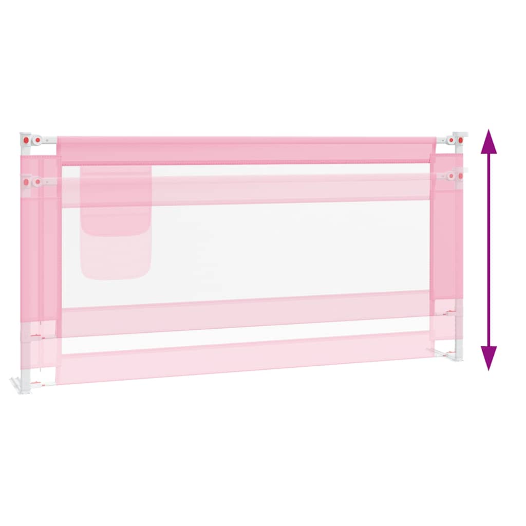 vidaXL Sängskena för barn rosa 180x25 cm tyg