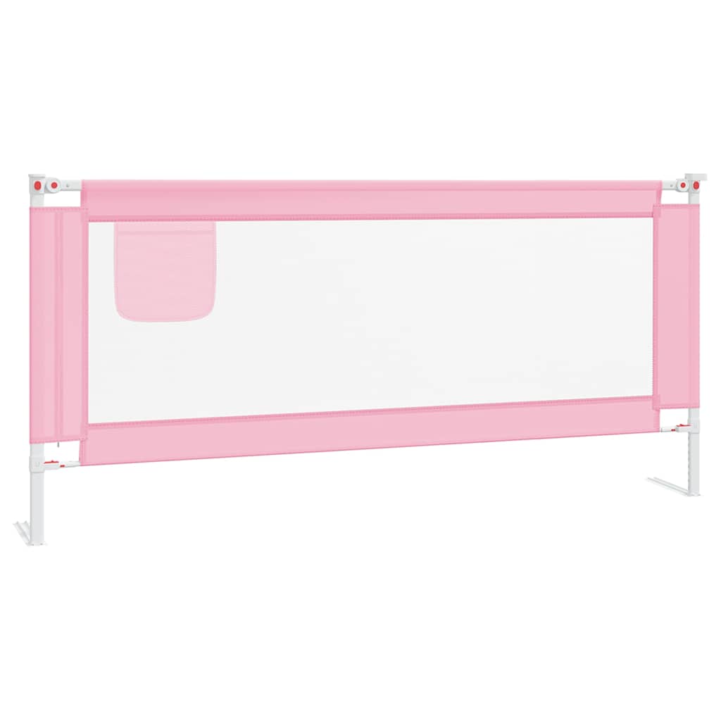 vidaXL Sängskena för barn rosa 200x25 cm tyg