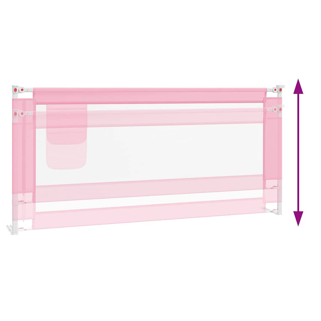vidaXL Sängskena för barn rosa 200x25 cm tyg