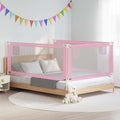 vidaXL Sängskena för barn rosa 200x25 cm tyg