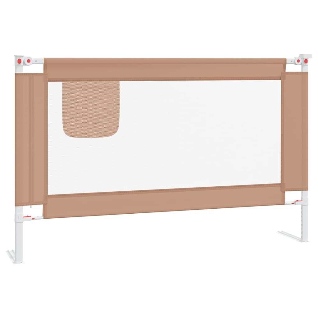 vidaXL Sängskena för barn taupe 120x25 cm tyg