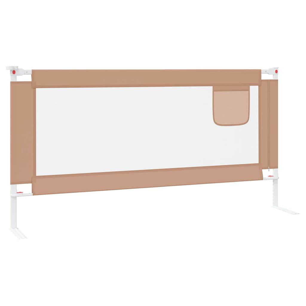 vidaXL Sängskena för barn taupe 180x25 cm tyg
