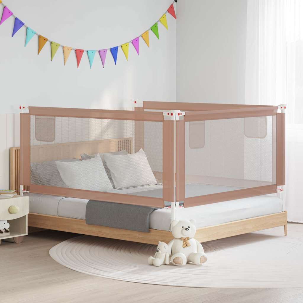 vidaXL Sängskena för barn taupe 180x25 cm tyg