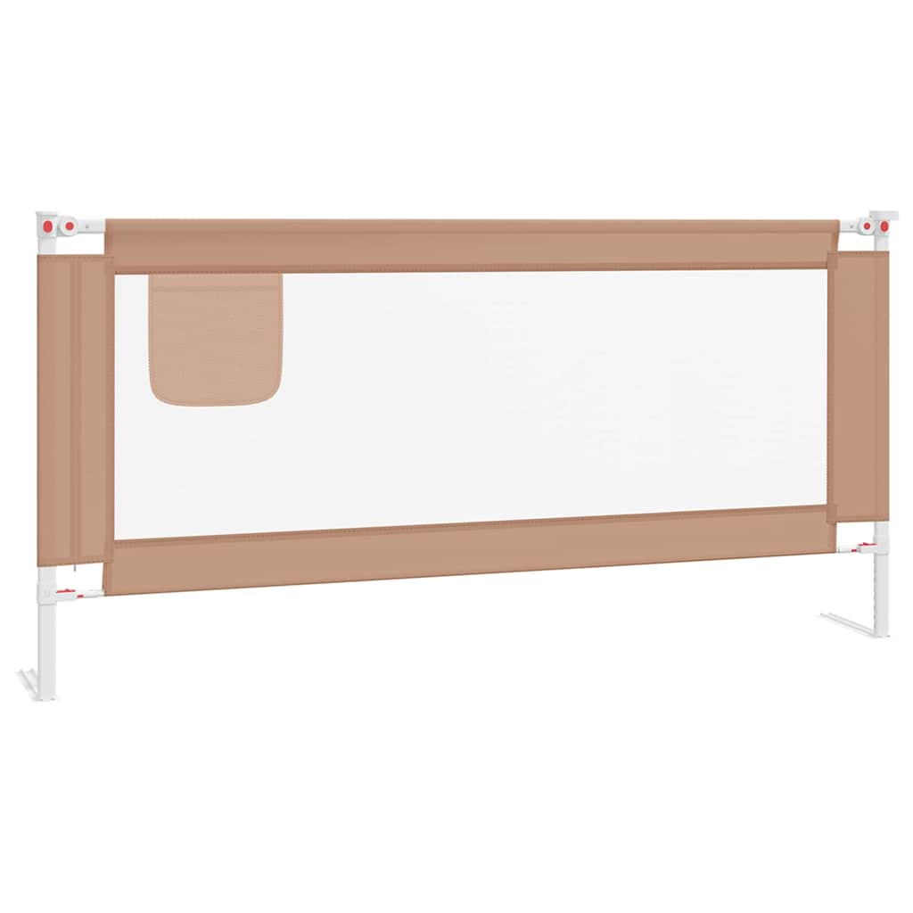 vidaXL Sängskena för barn taupe 190x25 cm tyg
