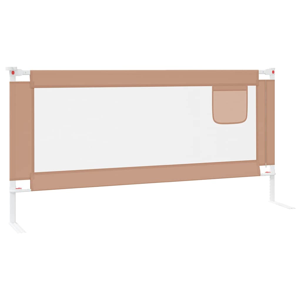 vidaXL Sängskena för barn taupe 190x25 cm tyg