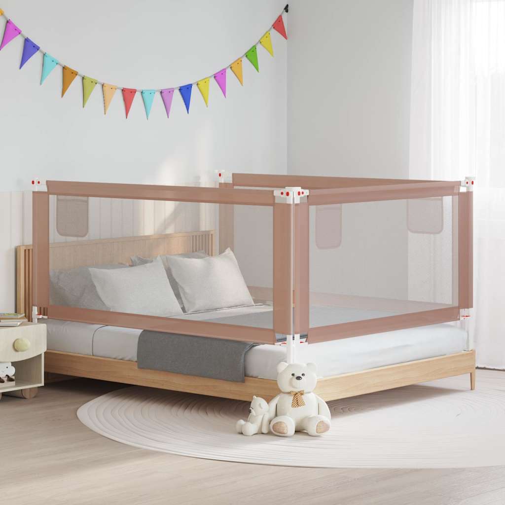 vidaXL Sängskena för barn taupe 190x25 cm tyg