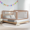vidaXL Sängskena för barn taupe 200x25 cm tyg
