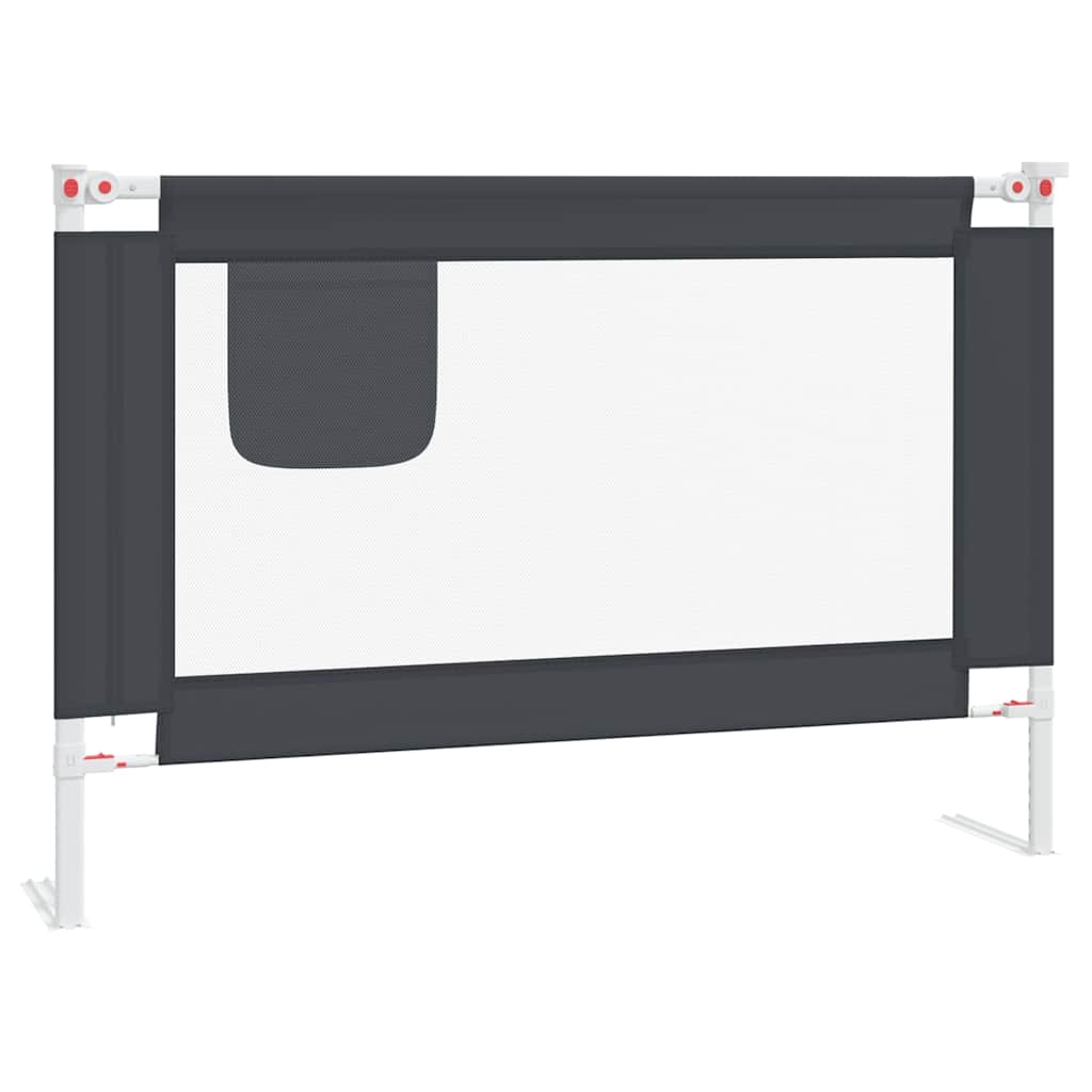 vidaXL Sängskena för barn mörkgrå 100x25 cm tyg