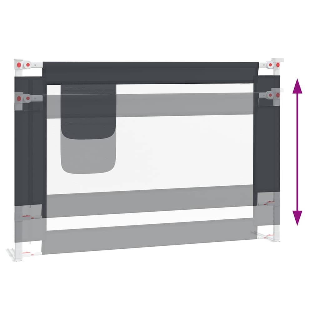 vidaXL Sängskena för barn mörkgrå 100x25 cm tyg