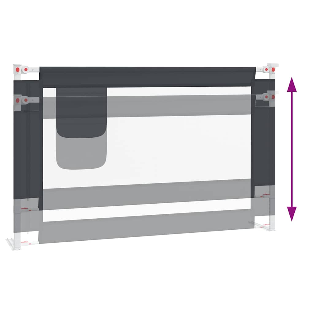 vidaXL Sängskena för barn mörkgrå 120x25 cm tyg