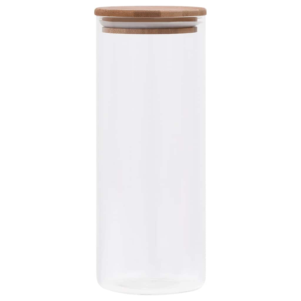 vidaXL Förvaringsburkar i glas med bambulock 6 st 1000 ml