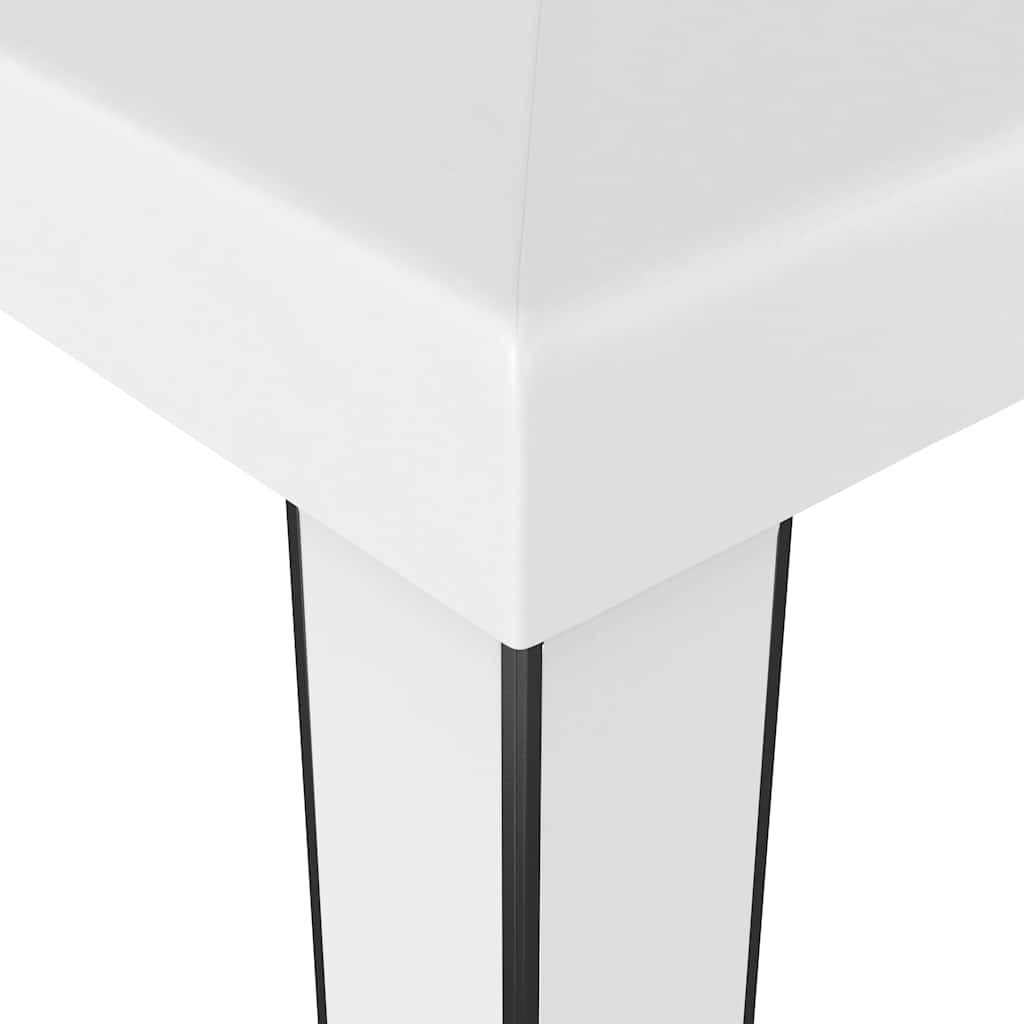 vidaXL Paviljong med dubbeltak och ljusslinga LED 3x3 m vit