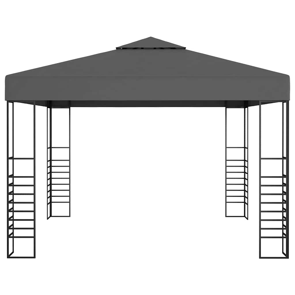vidaXL Paviljong med ljusslinga LED 3x3 m antracit
