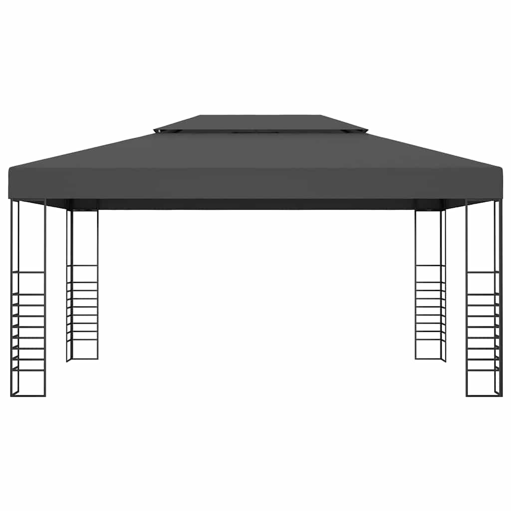 vidaXL Paviljong med ljusslinga LED 3x4 m antracit