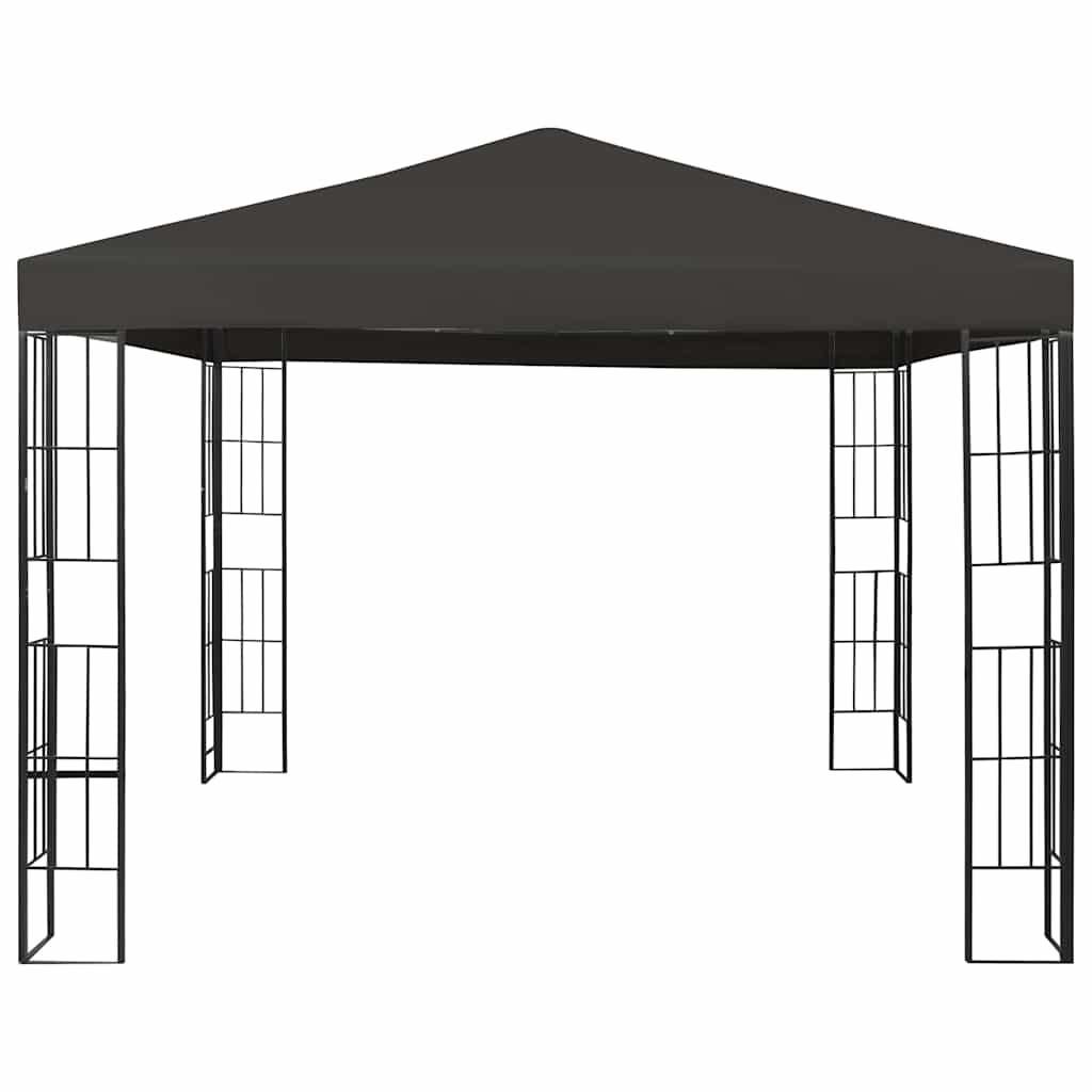vidaXL Paviljong med ljusslinga LED 3x3 m antracit