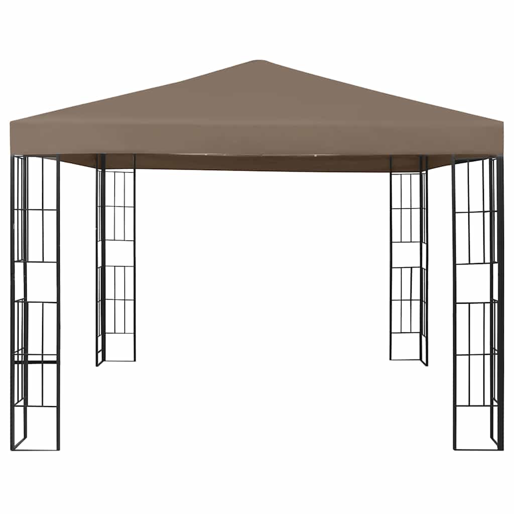 vidaXL Paviljong med ljusslinga LED 3x3 m taupe