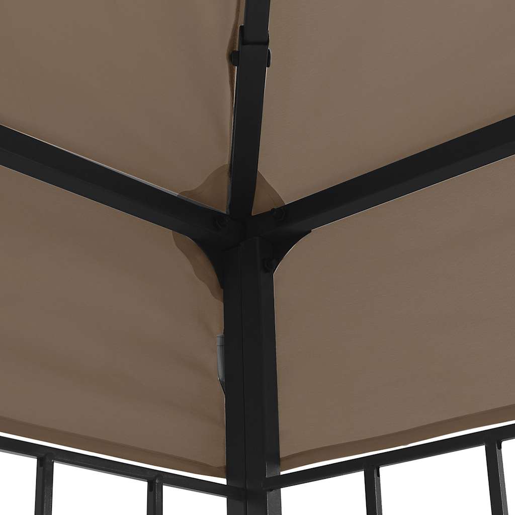 vidaXL Paviljong med ljusslinga LED 3x3 m taupe