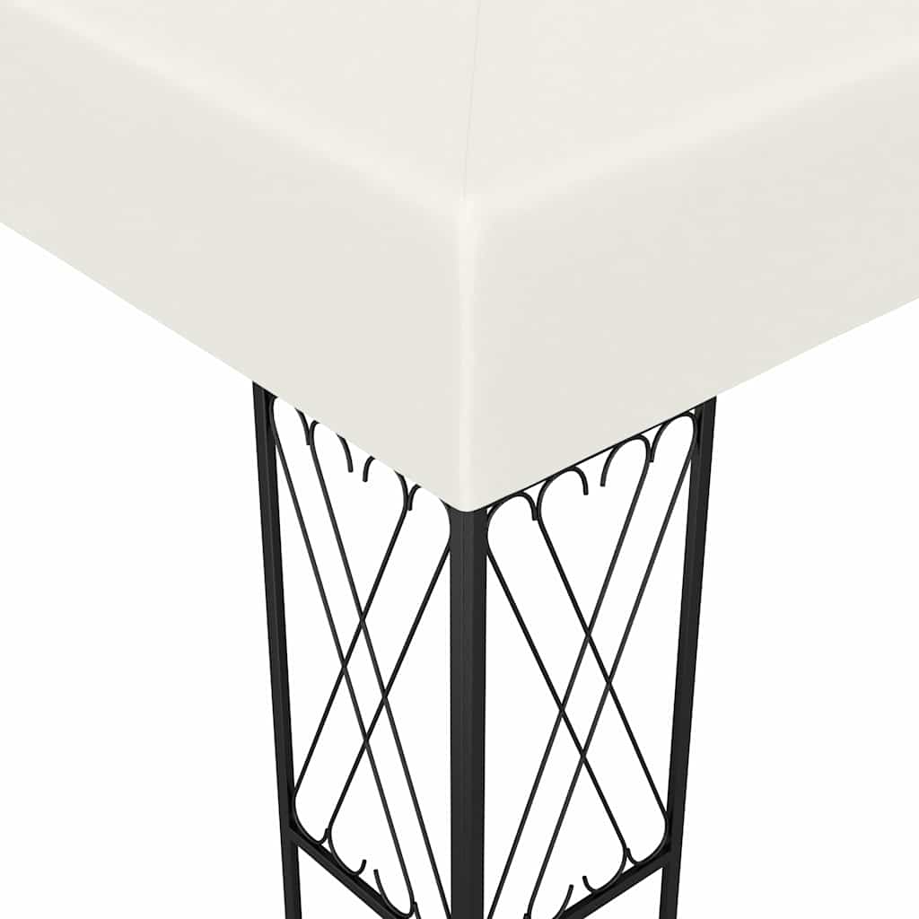 vidaXL Paviljong med ljusslinga LED 3x4 m gräddvit tyg
