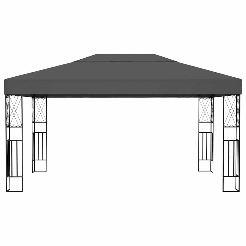 vidaXL Paviljong med ljusslinga LED 3x4 m antracit tyg