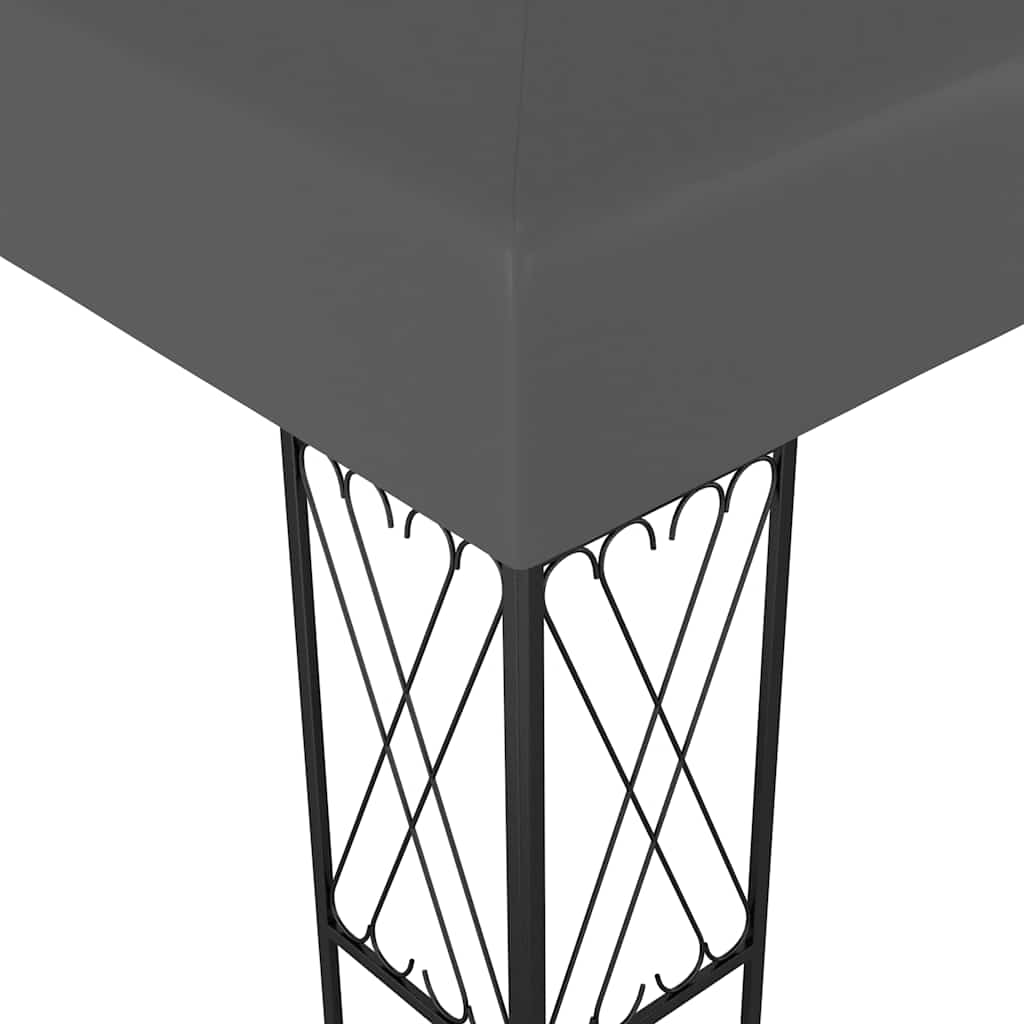 vidaXL Paviljong med ljusslinga LED 3x4 m antracit tyg