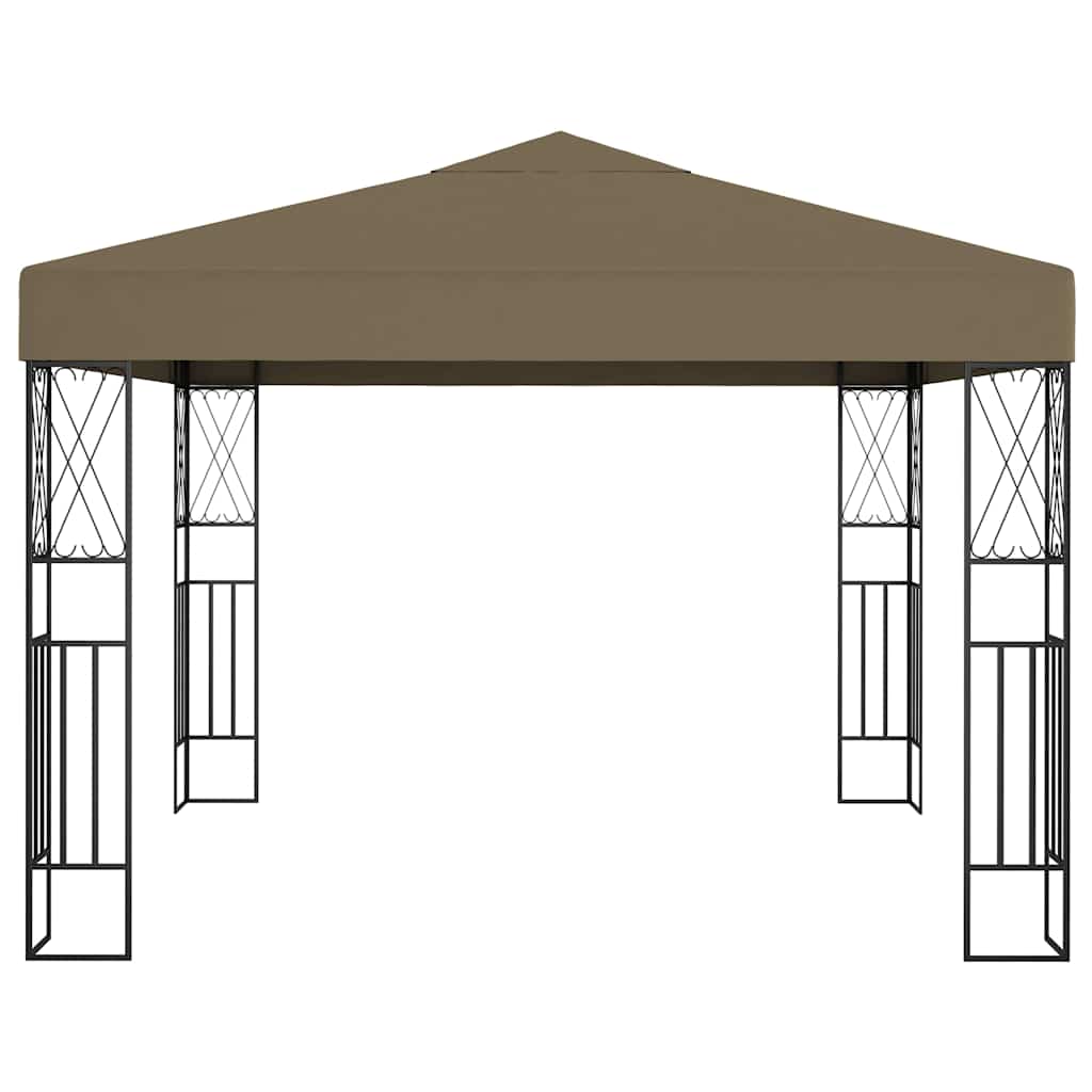 vidaXL Paviljong med ljusslinga LED 3x3 m taupe tyg