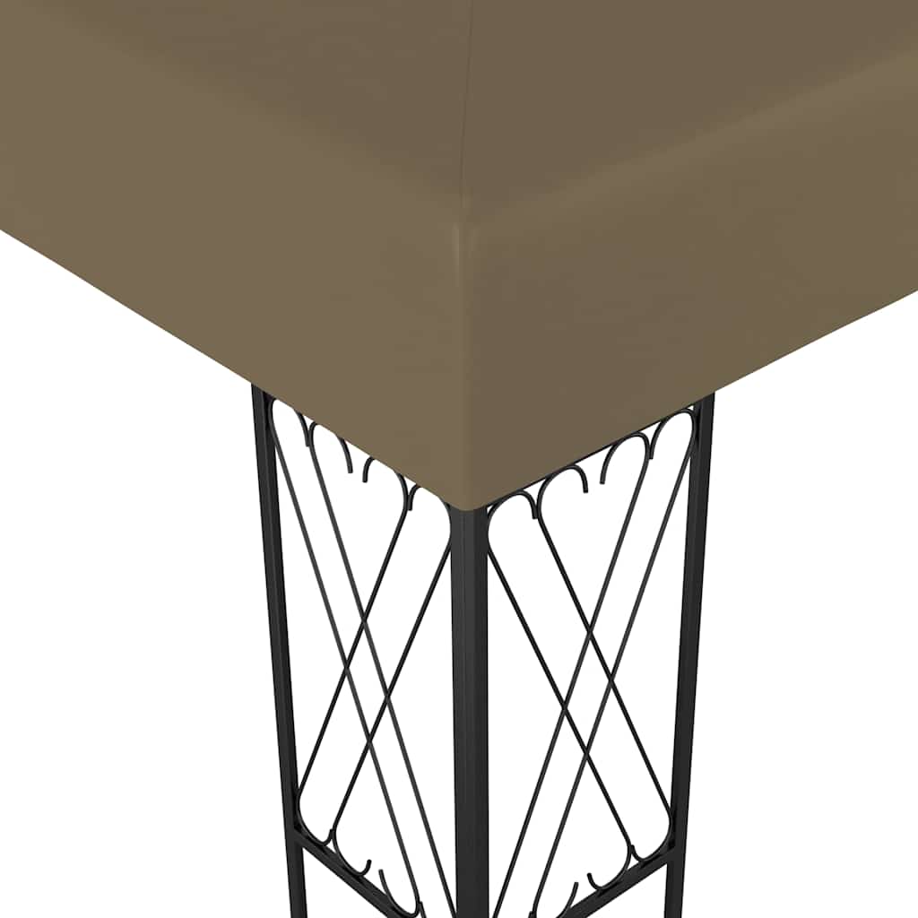 vidaXL Paviljong med ljusslinga LED 3x4 m taupe tyg