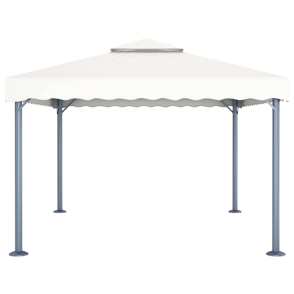 vidaXL Paviljong med ljusslinga LED 400x300 cm gräddvit aluminium