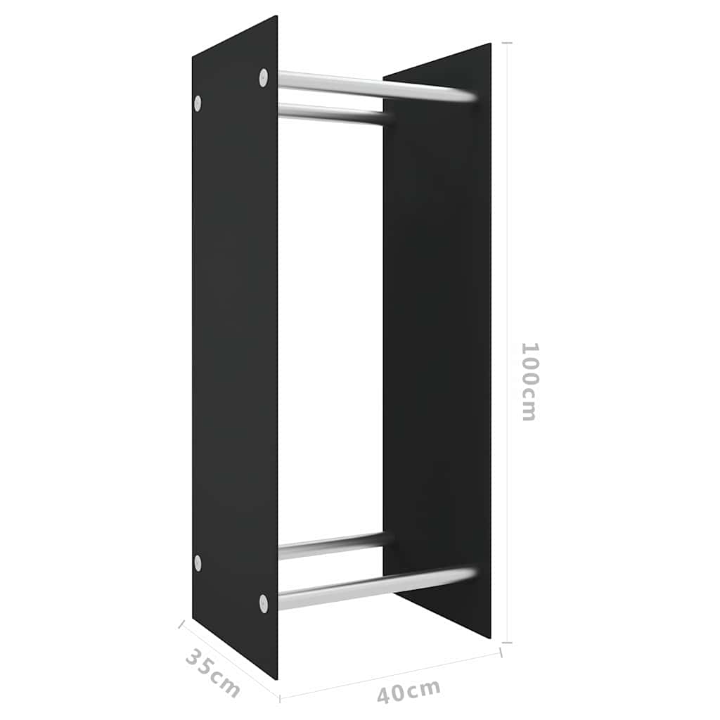 vidaXL Vedställ svart 40x35x100 cm härdat glas