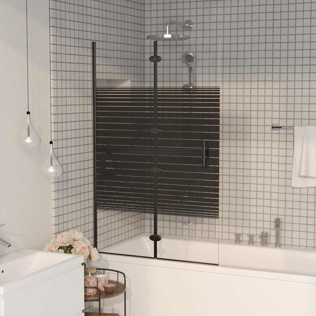 vidaXL Duschvägg fällbar ESG 80x140 cm svart