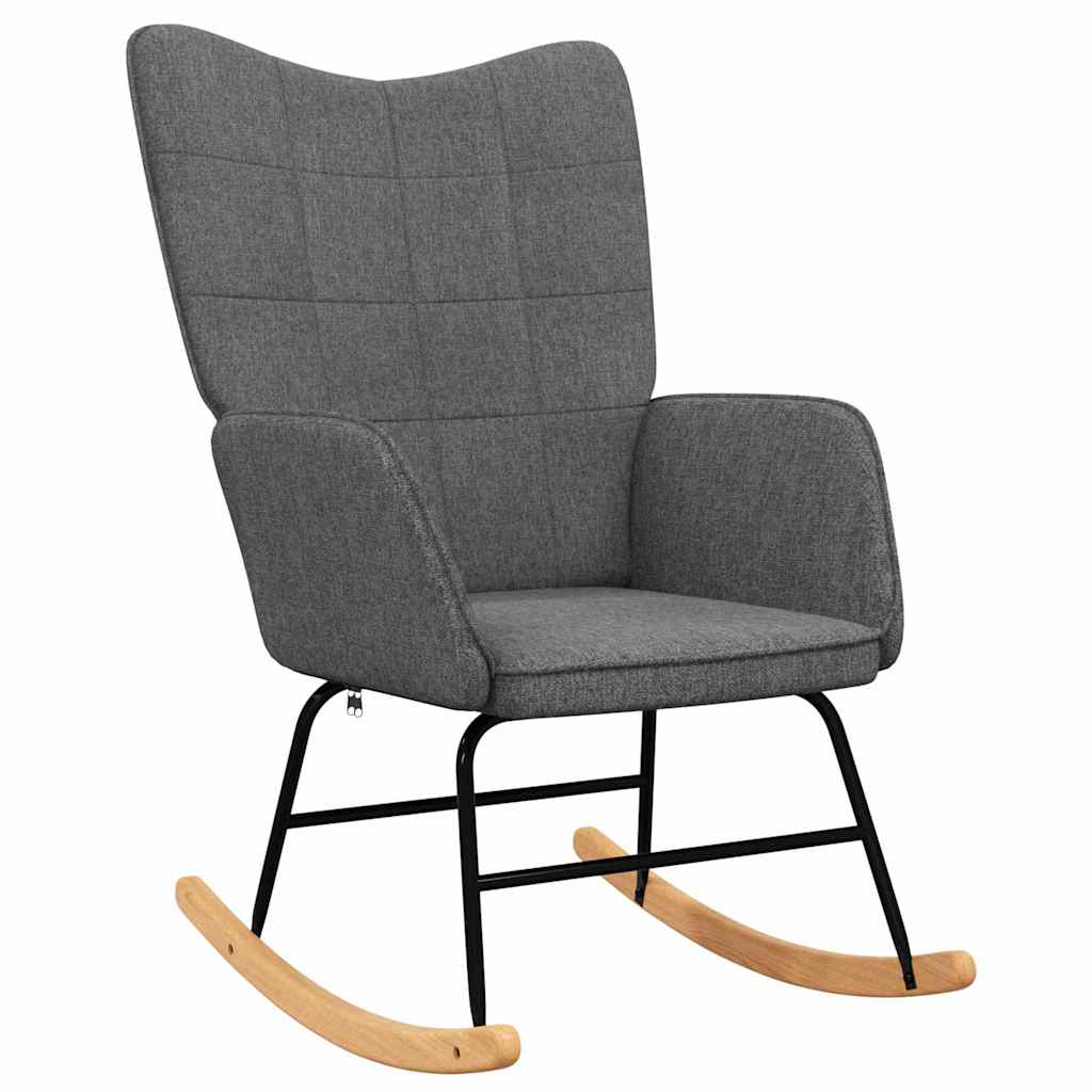 vidaXL Gungstol med fotpall mörkgrå tyg