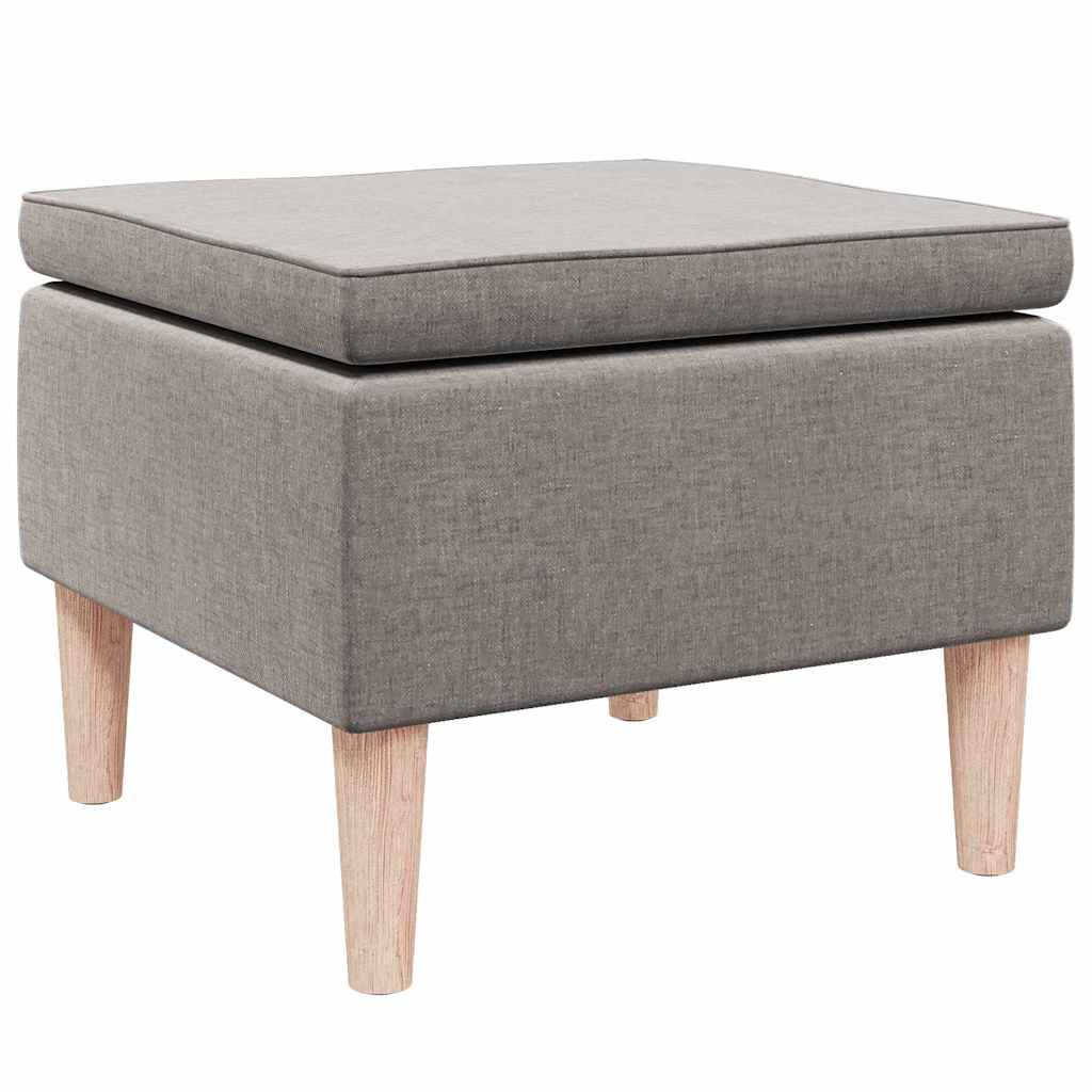 vidaXL Pall med träben taupe tyg