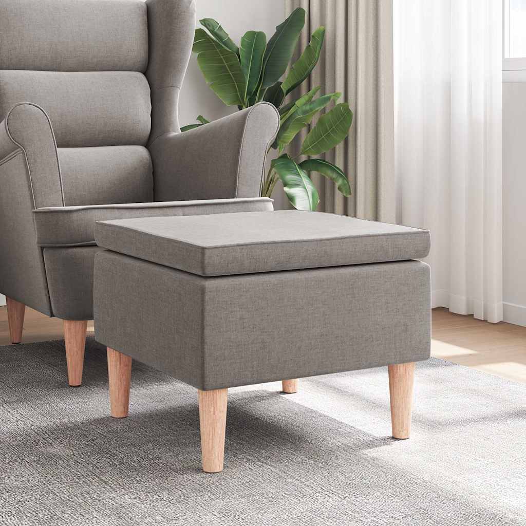 vidaXL Pall med träben taupe tyg