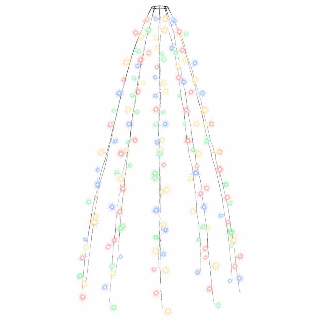 vidaXL Ljusnät för julgran 180 lysdioder flerfärgad 180 cm