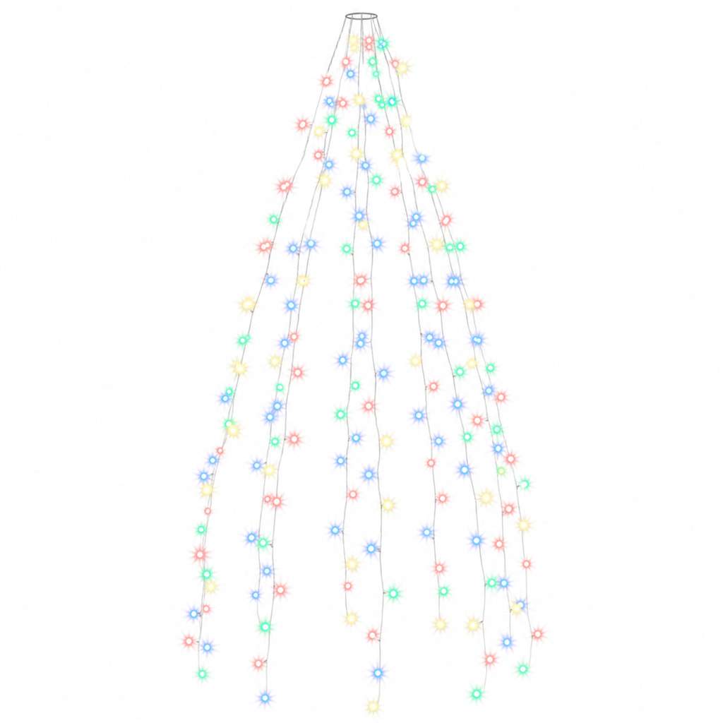 vidaXL Ljusnät för julgran 210 lysdioder flerfärgad 210 cm