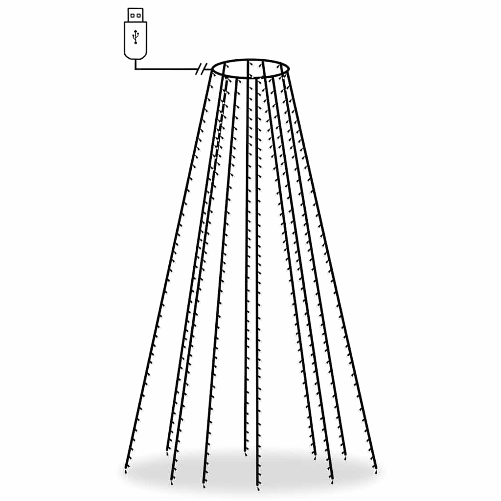 vidaXL Julgransbelysning 500 cm med 500 LED kallvit inne/ute
