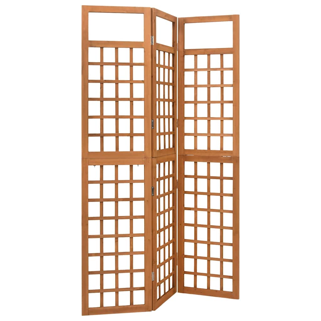 vidaXL Rumsavdelare/Spaljé 3 paneler massiv gran 121x180,5 cm