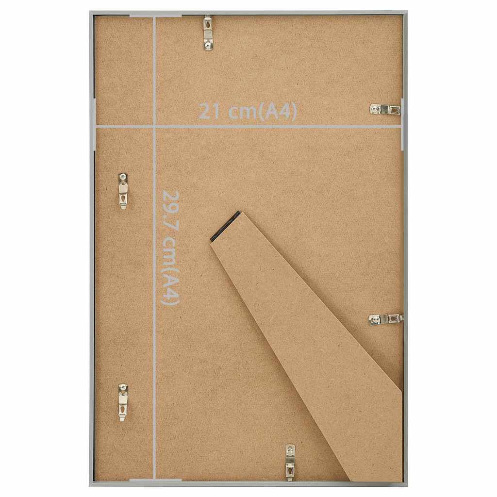 vidaXL Fotoramar 3 st för bord silver 21x29,7cm MDF