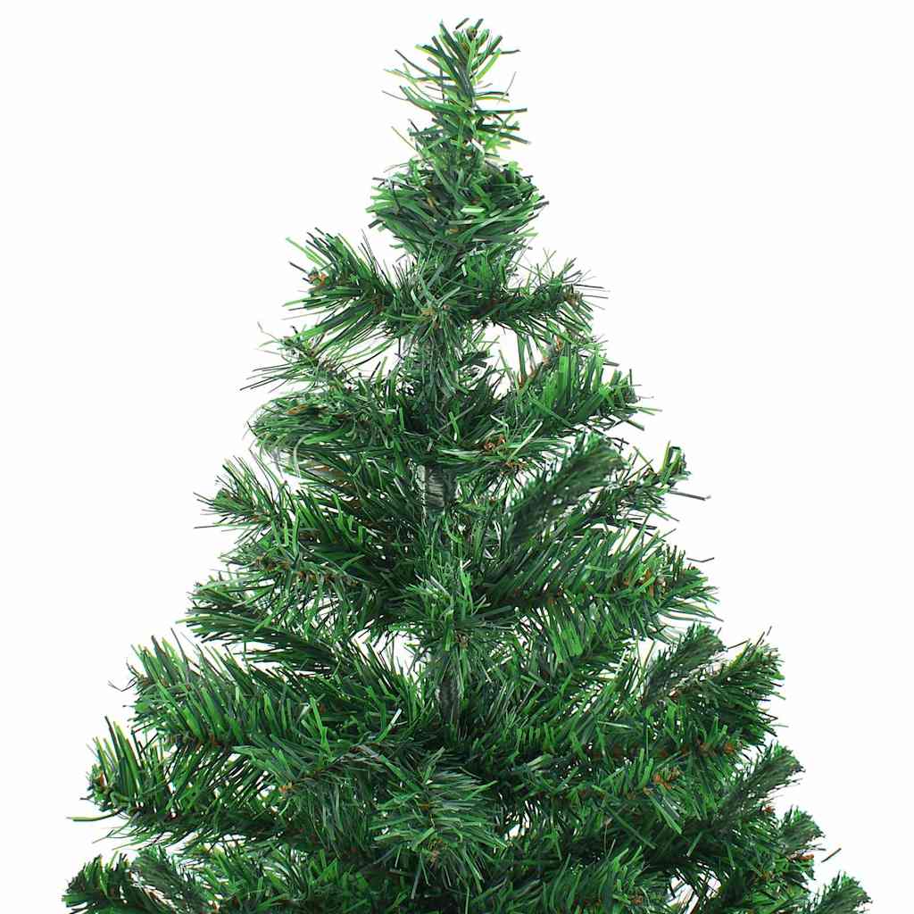 vidaXL Belyst plastgran med kulor 210 cm 910 grenar