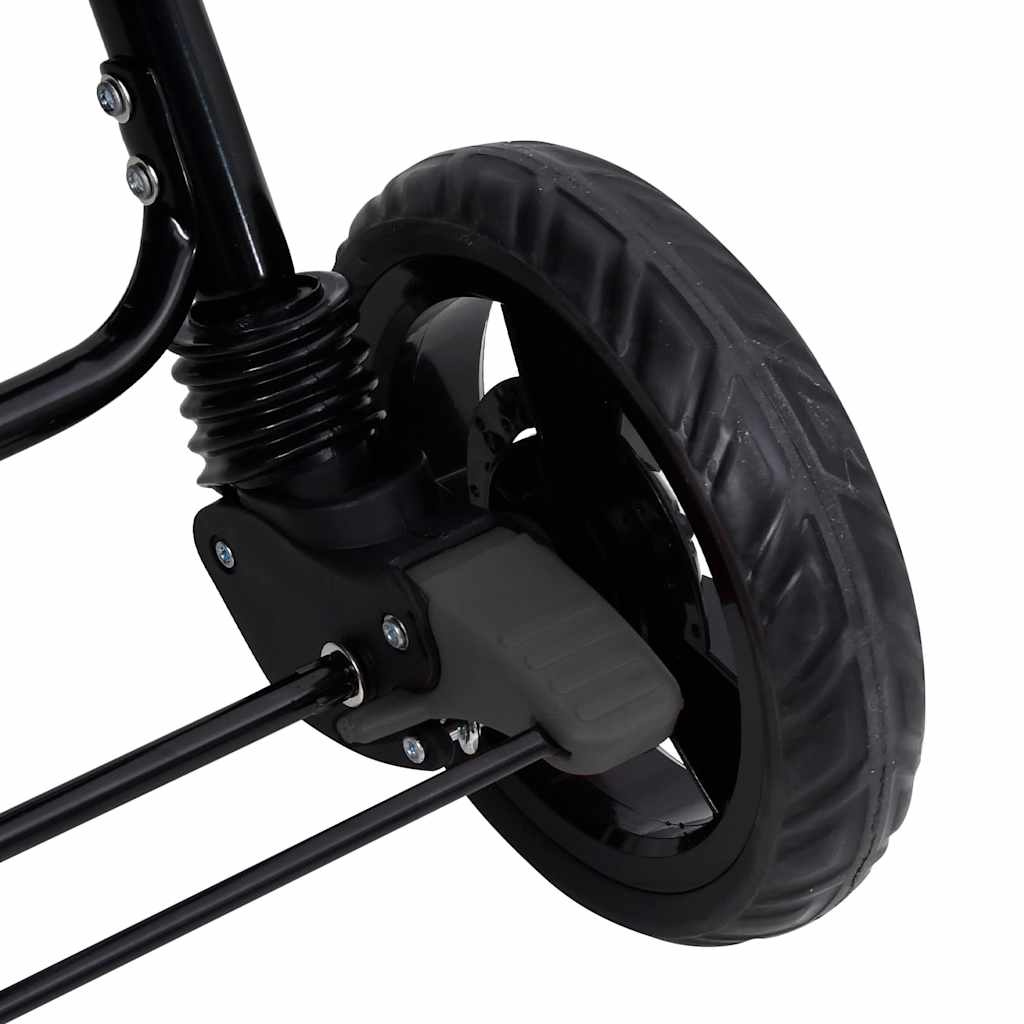 vidaXL Tandem tvillingvagn mörkgrå stål