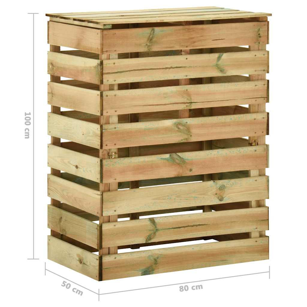 vidaXL Ribbad trädgårdskompost 4 st 80x50x100 cm impregnerad furu