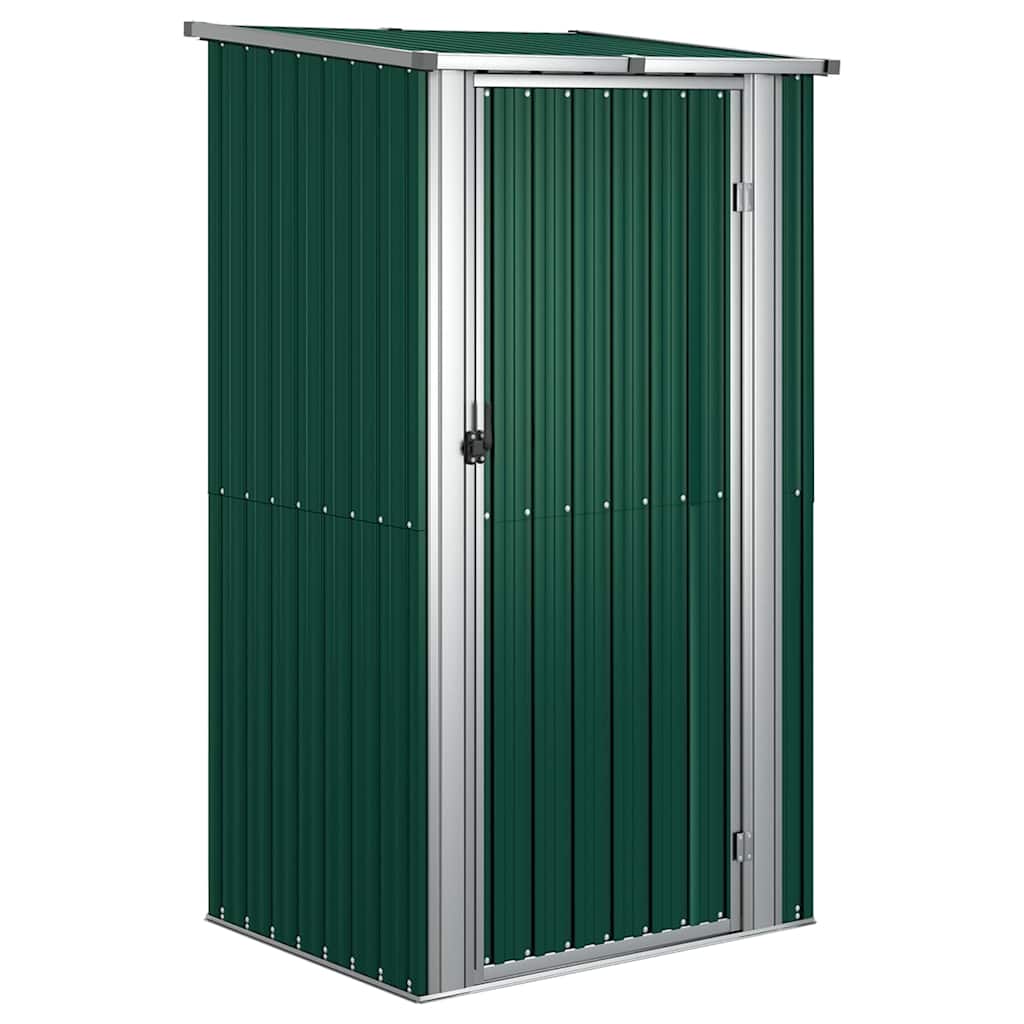 vidaXL Trädgårdsskjul grön 118,5x97x209,5 cm galvaniserat stål