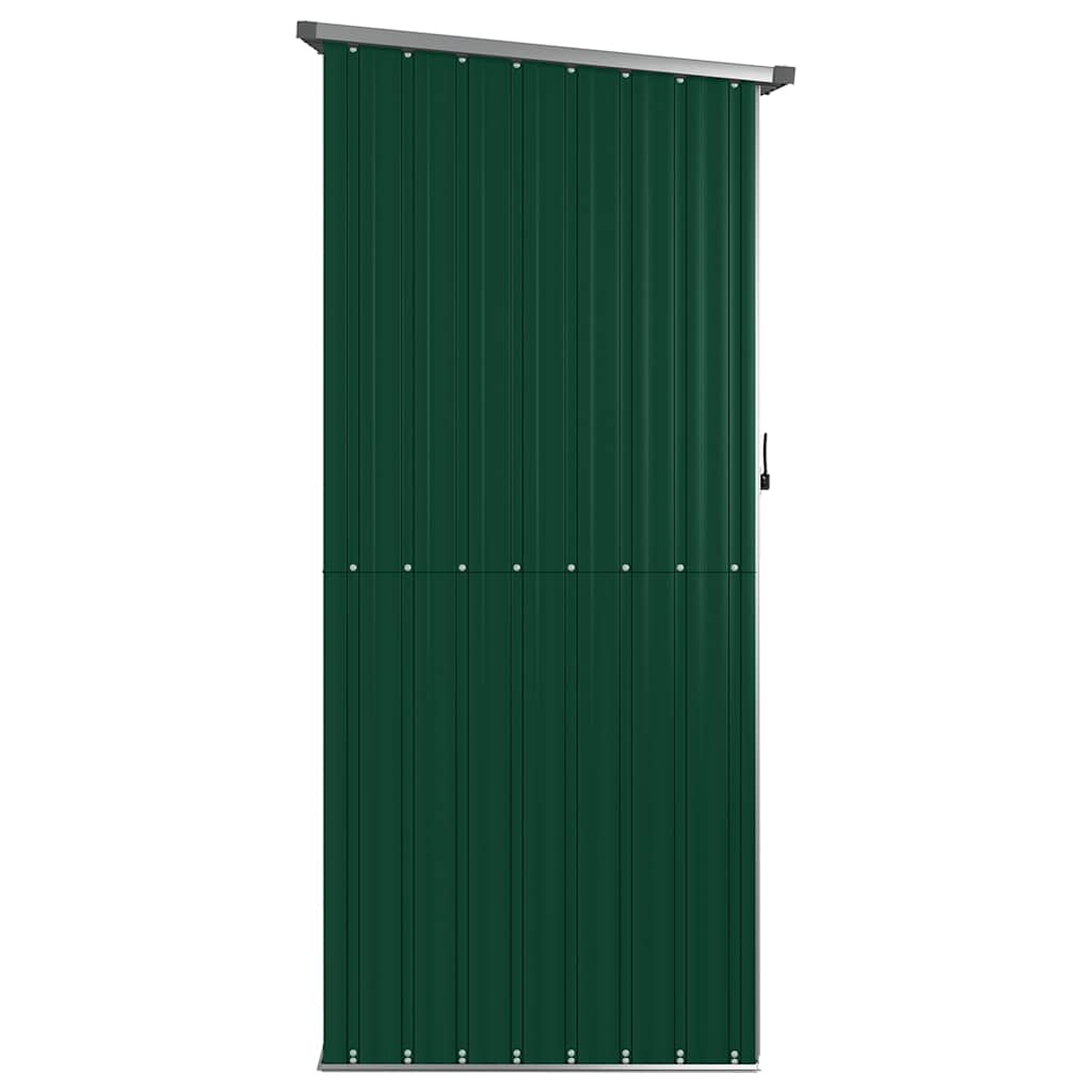 vidaXL Trädgårdsskjul grön 118,5x97x209,5 cm galvaniserat stål