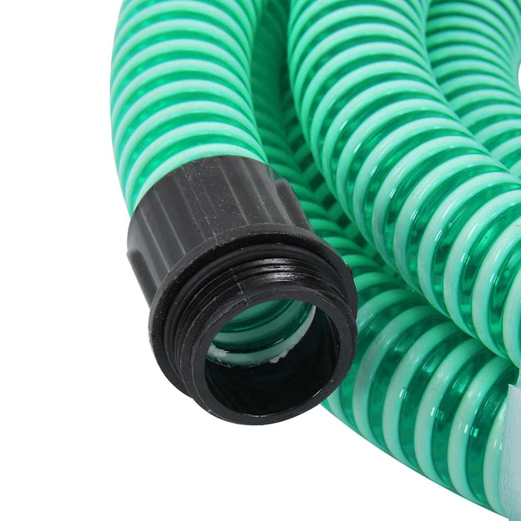 vidaXL Sugslang med kopplingar mässing grön 1,1" 15 m PVC