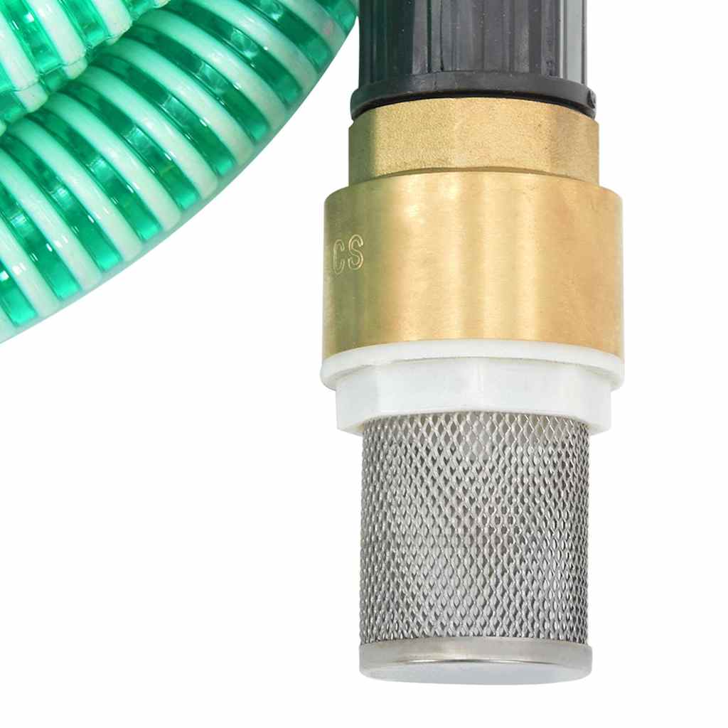 vidaXL Sugslang med kopplingar mässing grön 1,1" 15 m PVC