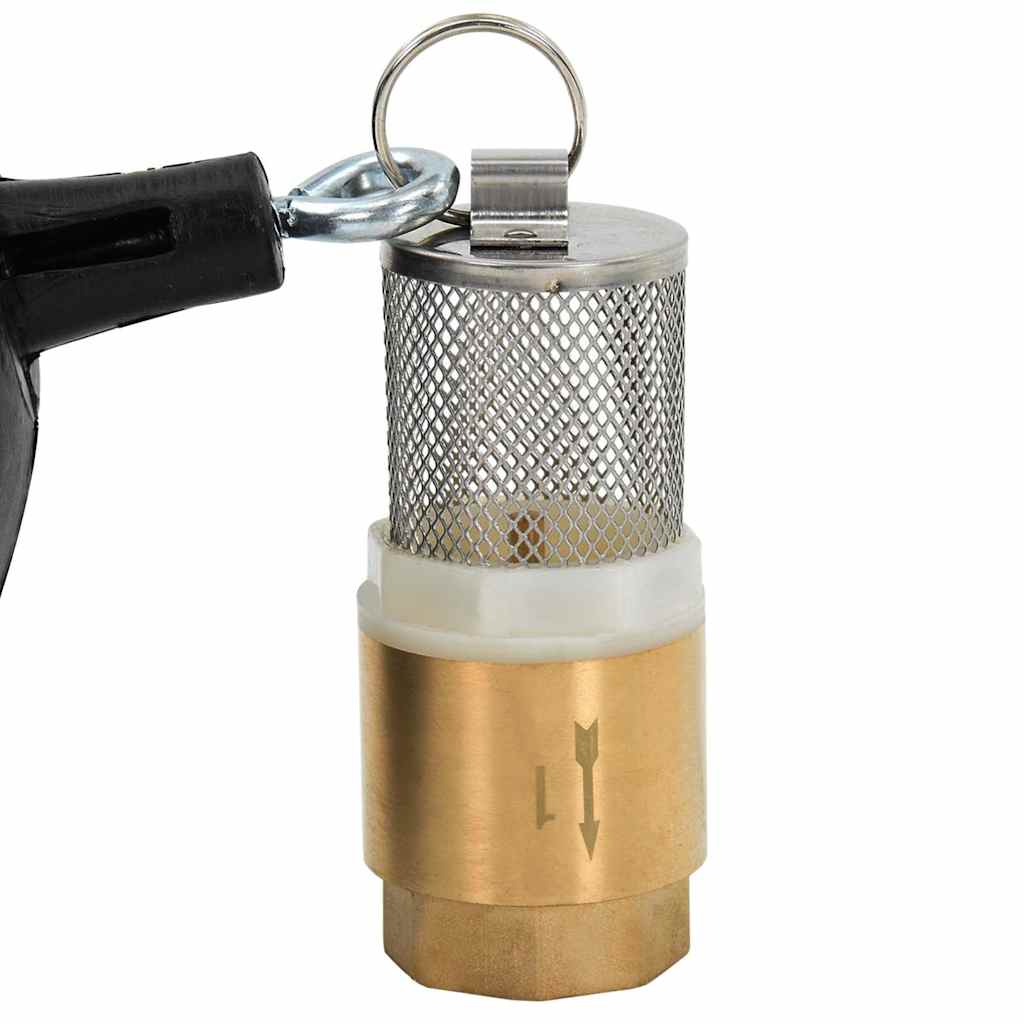 vidaXL Sugslang med kopplingar mässing svart 1,1" 15 m PVC