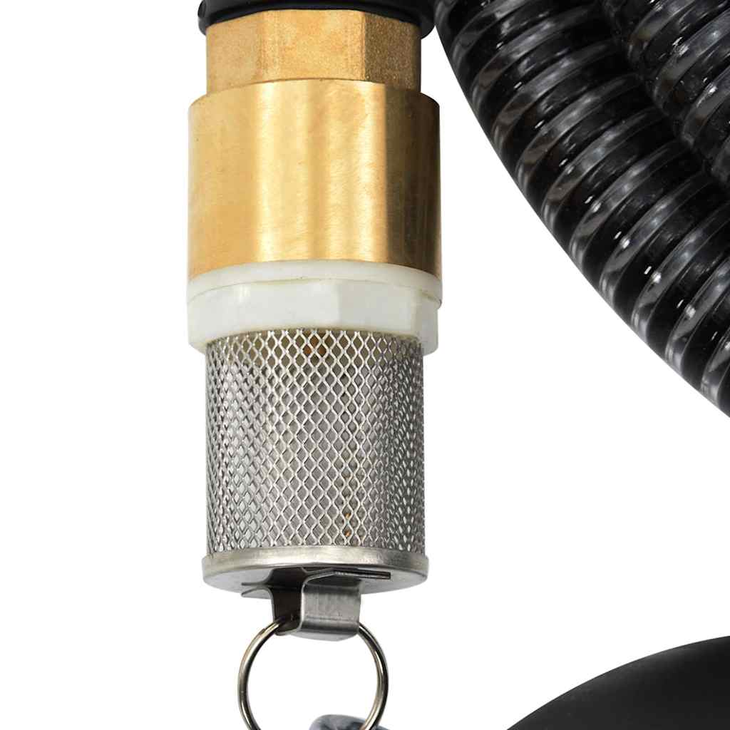 vidaXL Sugslang med kopplingar mässing svart 1,1" 25 m PVC