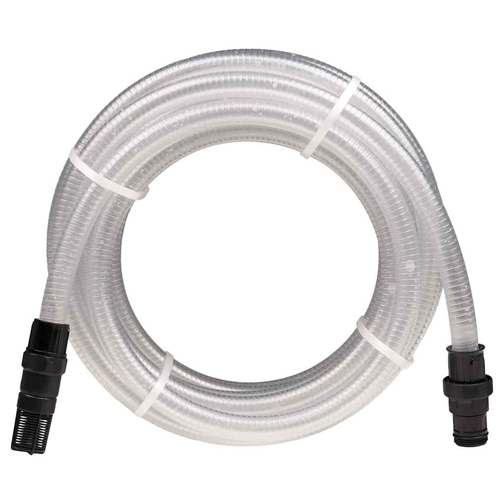 vidaXL Sugslang med PVC-kopplingar transparent 1" 10 m PVC